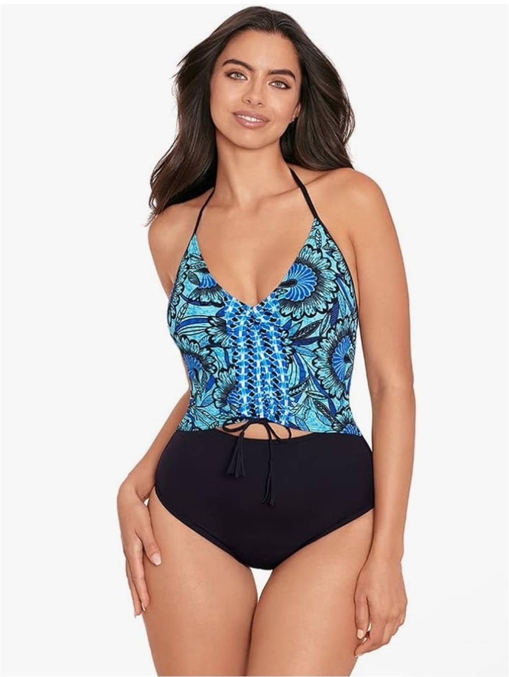 SkinnyDippers by MiracleSuit Kontini Candi Halter One Piece Swimsuit Medium NEW